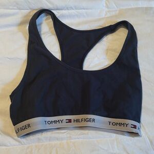 Tommy Hilfiger Navy Blue Logo Band Sports Bra